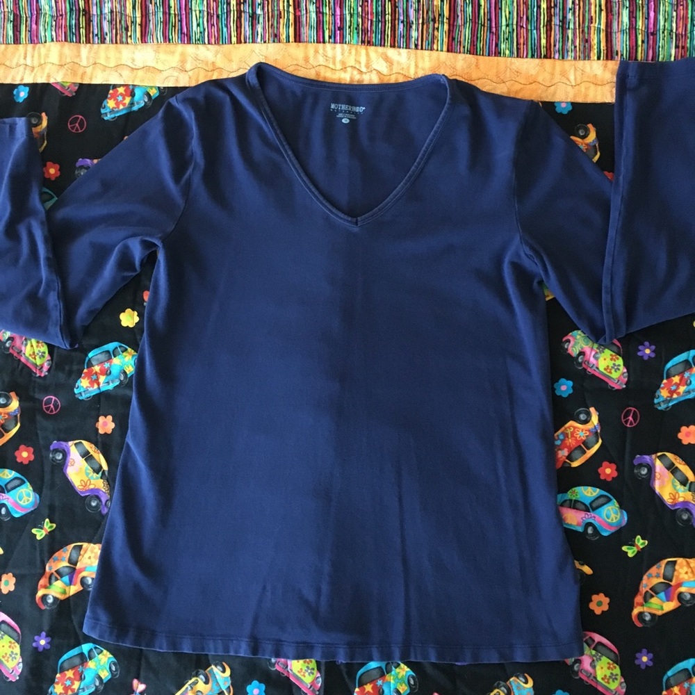 Motherhood Maternity top, navy blue, size medium.